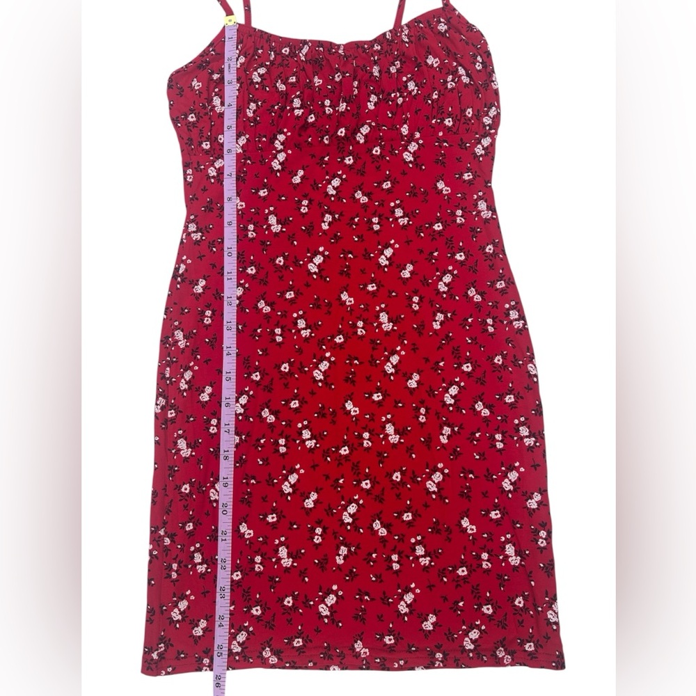 PRETTYLITTLETHING NWOT Women’s Red Floral Mini Dress Size: 6 - Picture 5 of 9
